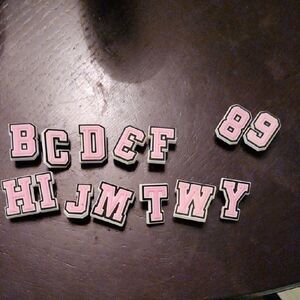 Pink Alphabet and Number Patches